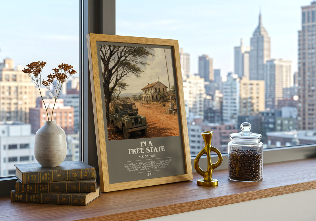 In a Free State bookish print framed by window – literary home decor