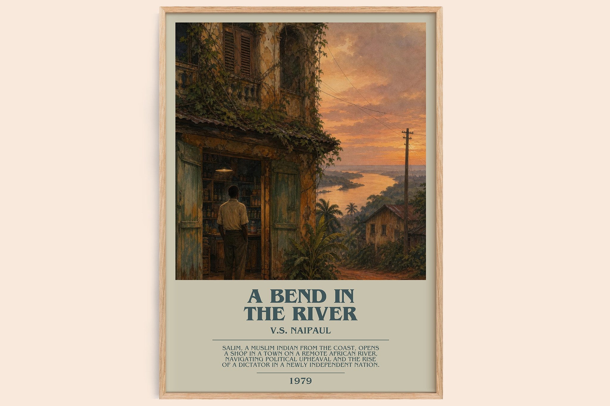 A Bend in the River Bookish Wall Art by V.S. Naipaul