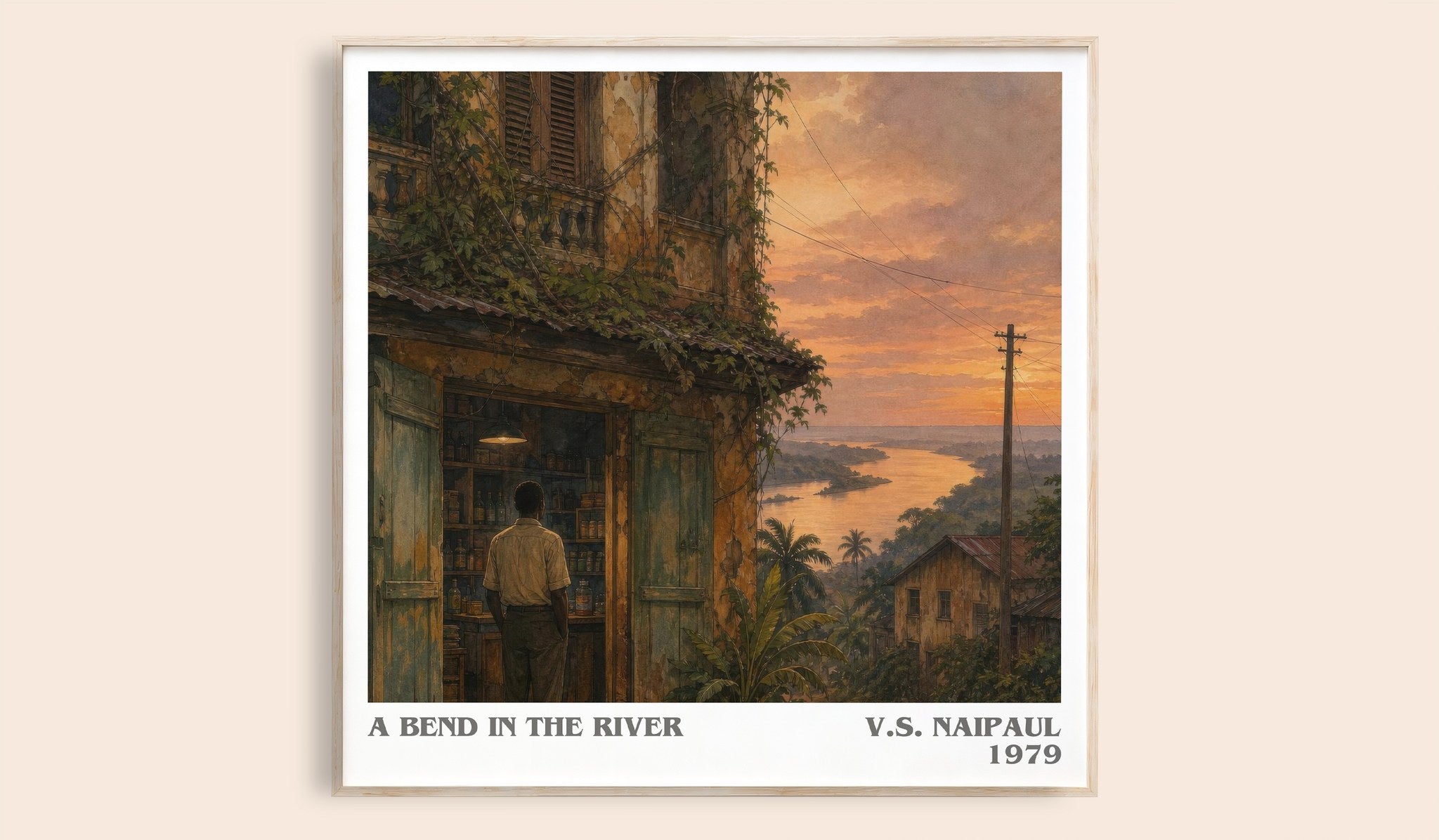 A Bend in the River Literary Art Print by V.S. Naipaul