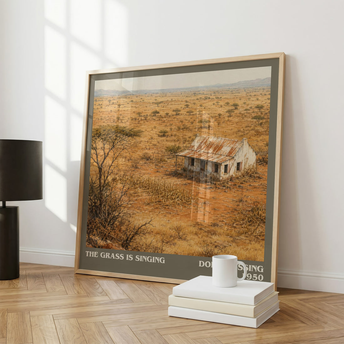 The Grass Is Singing literary print framed by window – literary home decor