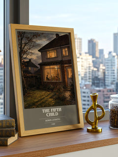 The Fifth Child book cover print framed by window – literary home decor