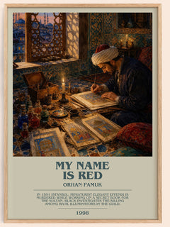 My Name Is Red bookish book poster by Orhan Pamuk – framed literary art print