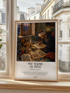 My Name Is Red bookish poster colour and style options – Orhan Pamuk book art