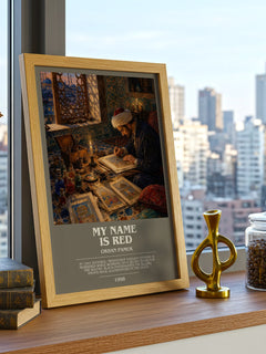 My Name Is Red bookish print framed by window – literary home decor