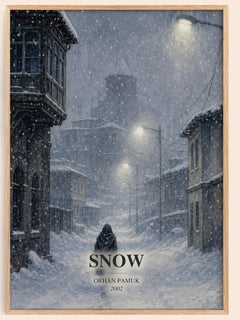 Snow watercolour book poster by Orhan Pamuk – framed literary art print