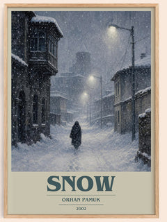 Snow book cover book poster by Orhan Pamuk – framed literary art print