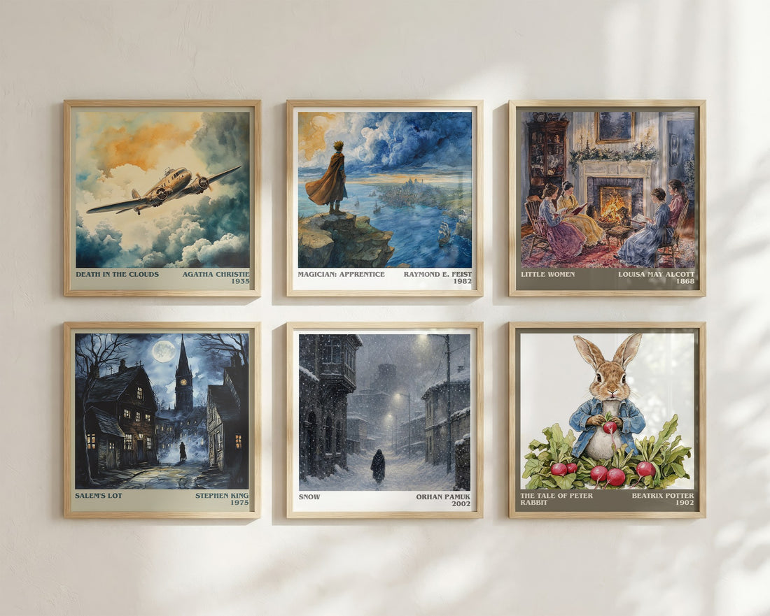 Snow literary art print colour and style options – Orhan Pamuk book art