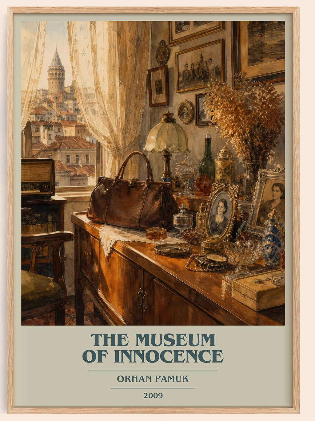 The Museum of Innocence book cover book poster by Orhan Pamuk – framed literary art print