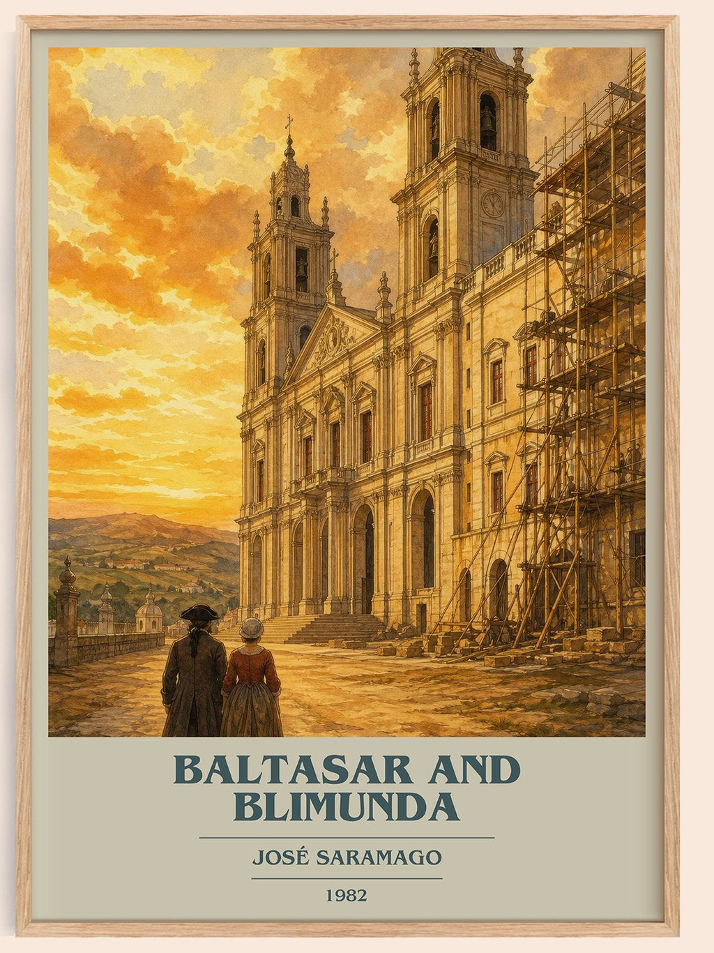 Baltasar and Blimunda book cover book poster by José Saramago – framed literary art print