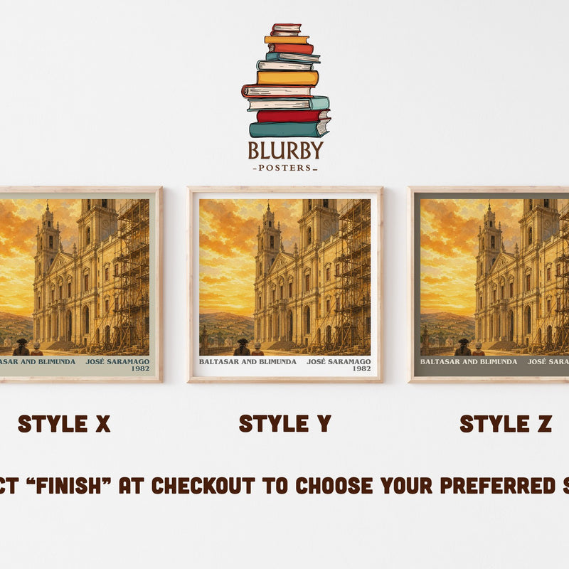Baltasar and Blimunda literary print in frame leaning in hallway – literary fiction wall art