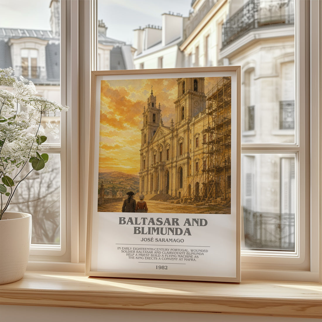 Baltasar and Blimunda bookish poster colour and style options – José Saramago book art