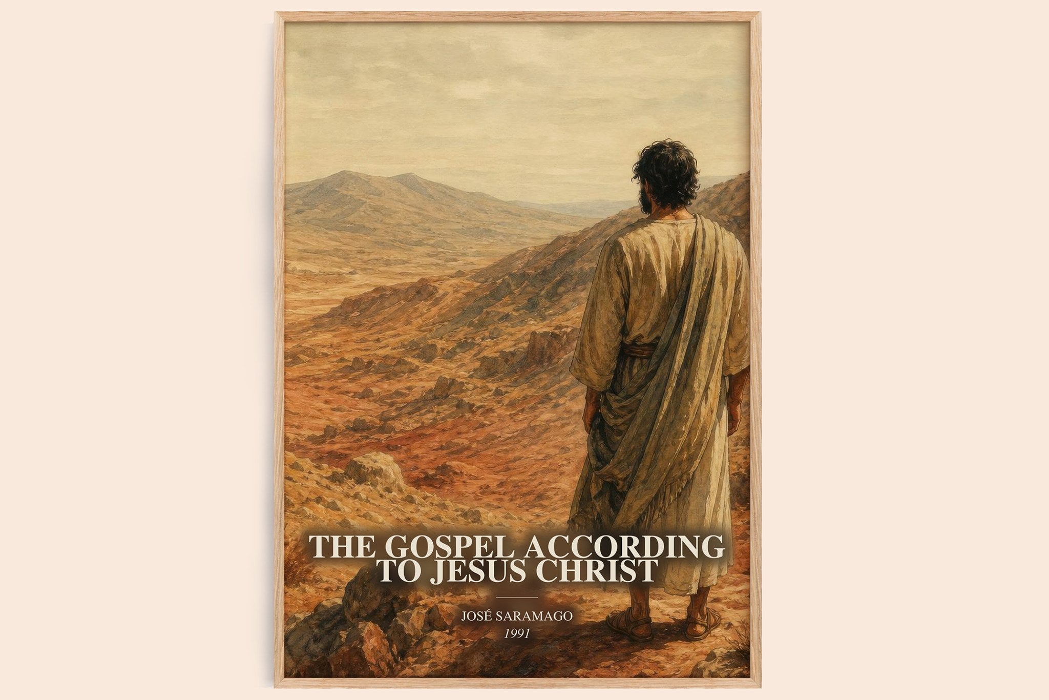 Gospel According to Jesus Christ Book Watercolour Illustration by José Saramago