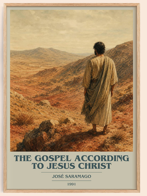 The Gospel According to Jesus Christ book cover book poster by José Saramago – framed literary art print