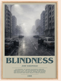 Blindness bookish book poster by José Saramago – framed literary art print