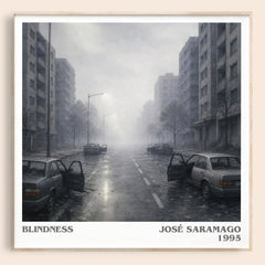 Blindness literary book poster by José Saramago – framed literary art print