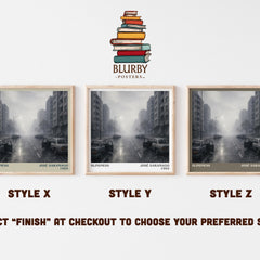 Blindness literary print in frame leaning in hallway – literary fiction wall art