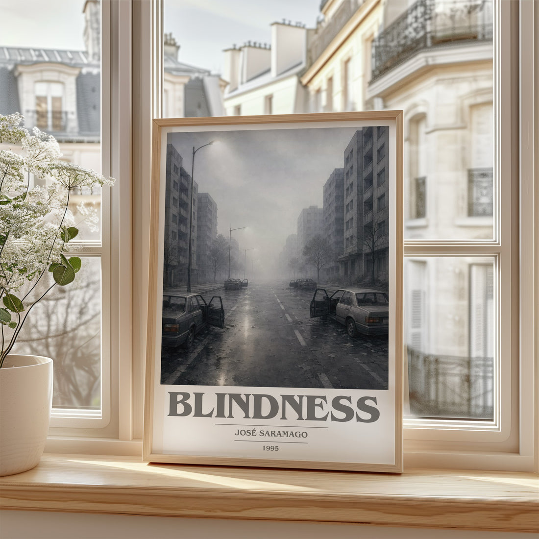 Blindness book cover poster colour and style options – José Saramago book art