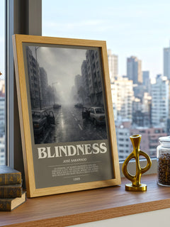 Blindness bookish print framed by window – literary home decor