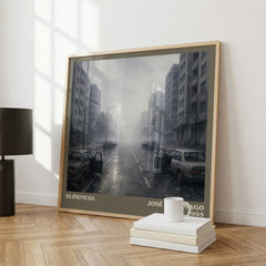 Blindness literary print framed by window – literary home decor
