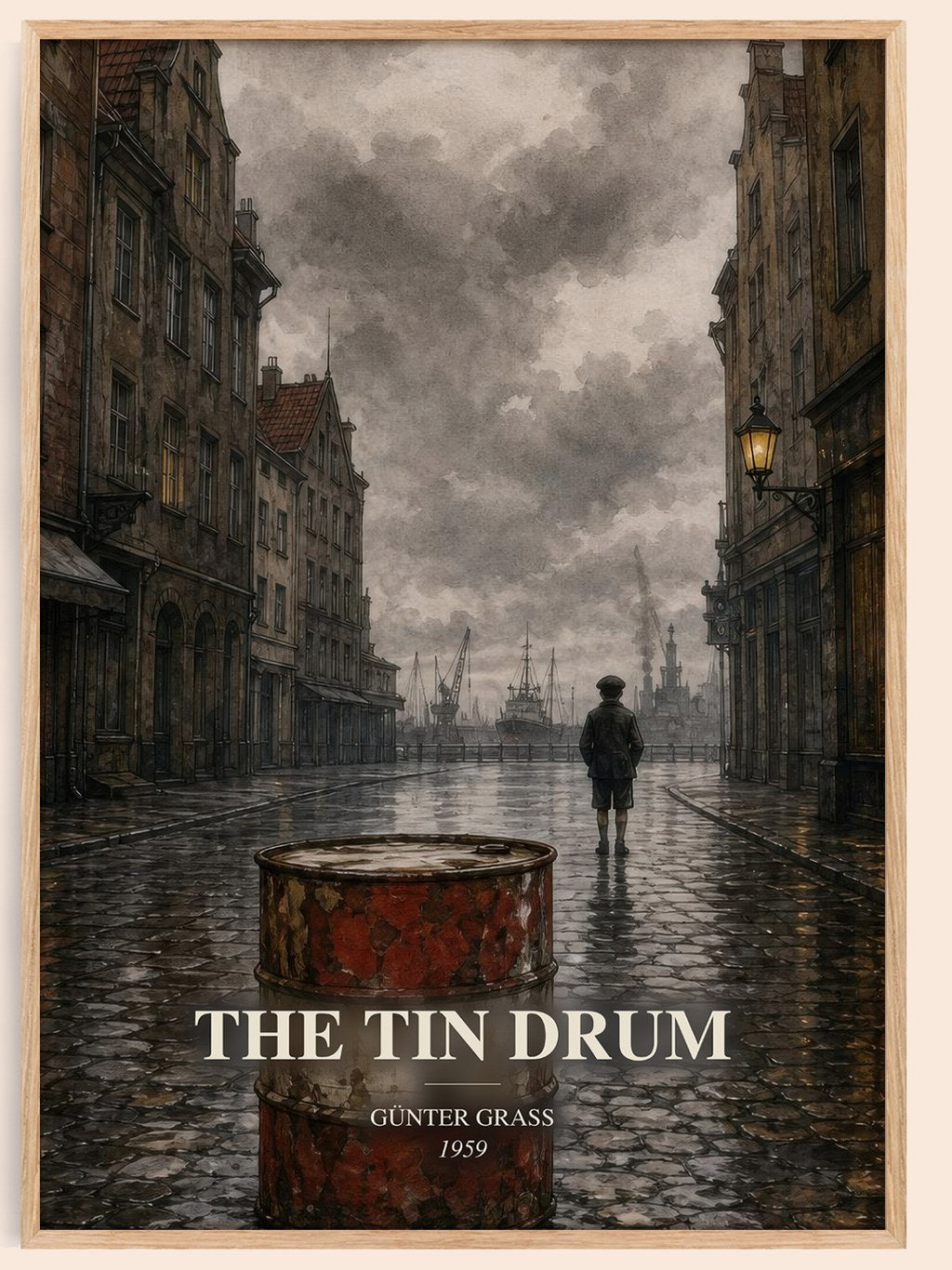 The Tin Drum watercolour book poster by Günter Grass – framed literary art print