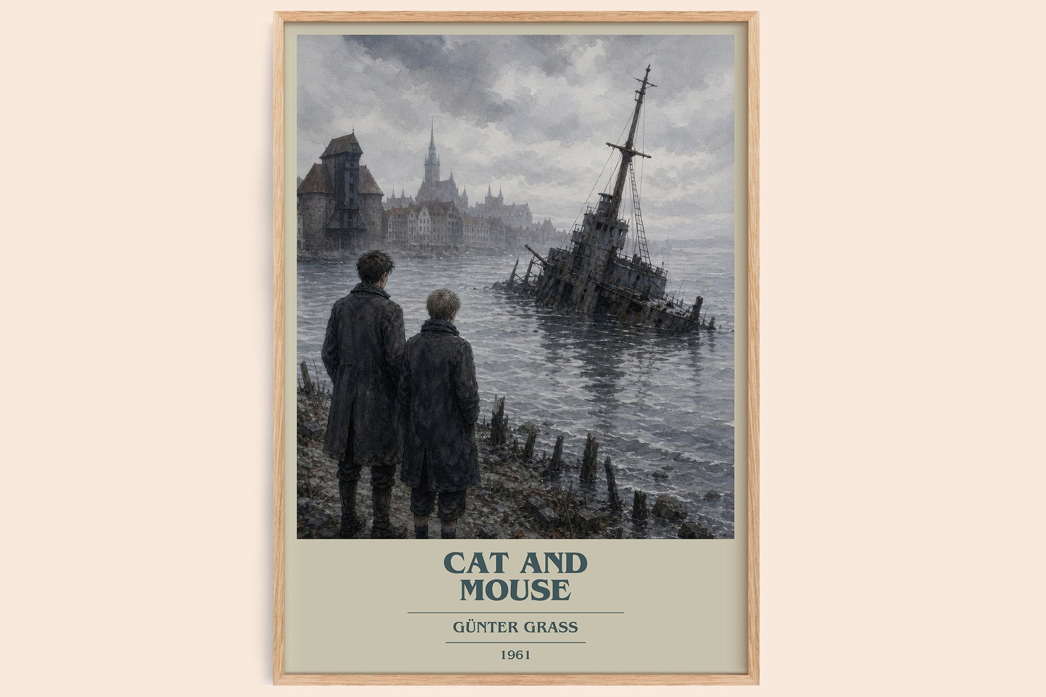 Cat and Mouse Book Cover Poster by Günter Grass