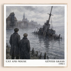 Cat and Mouse literary book poster by Günter Grass – framed literary art print