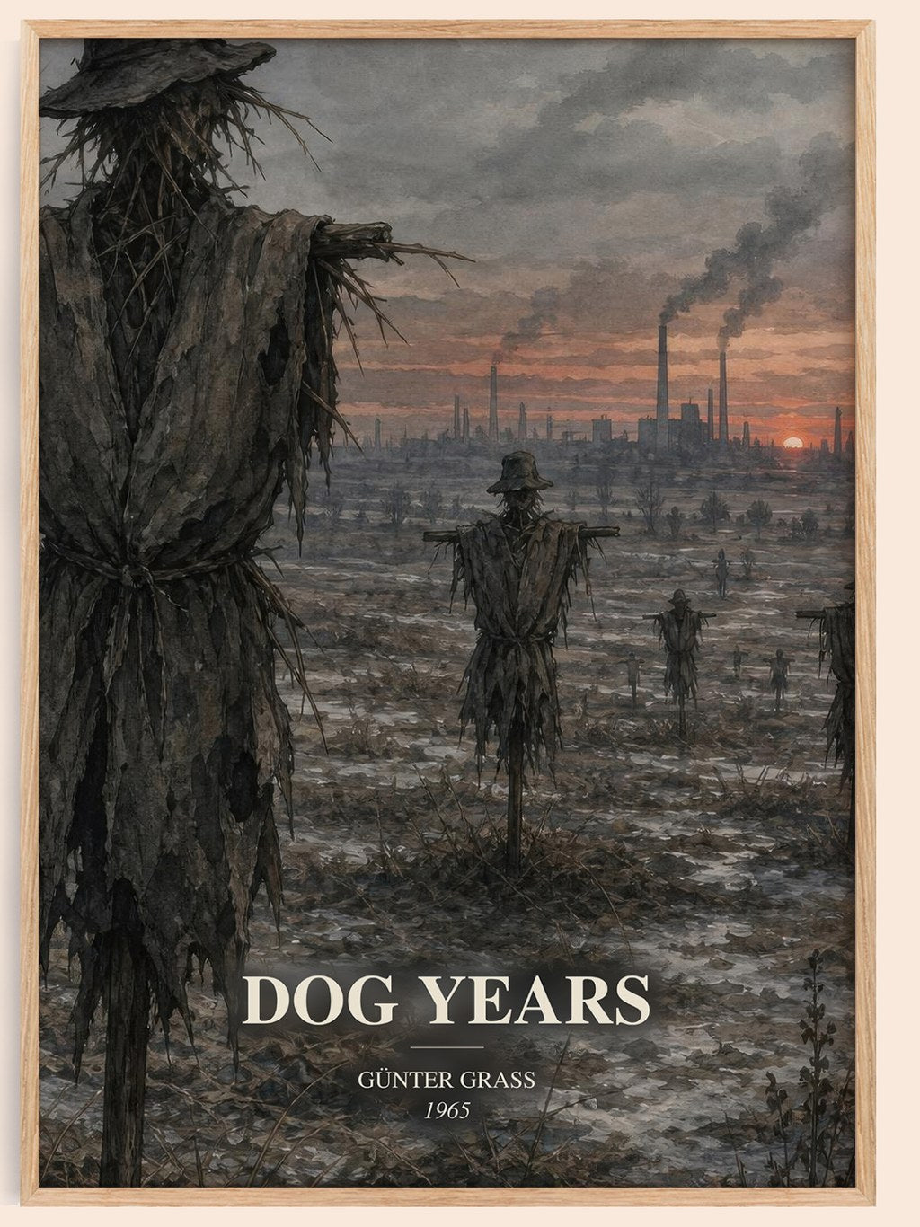Dog Years watercolour book poster by Günter Grass – framed literary art print