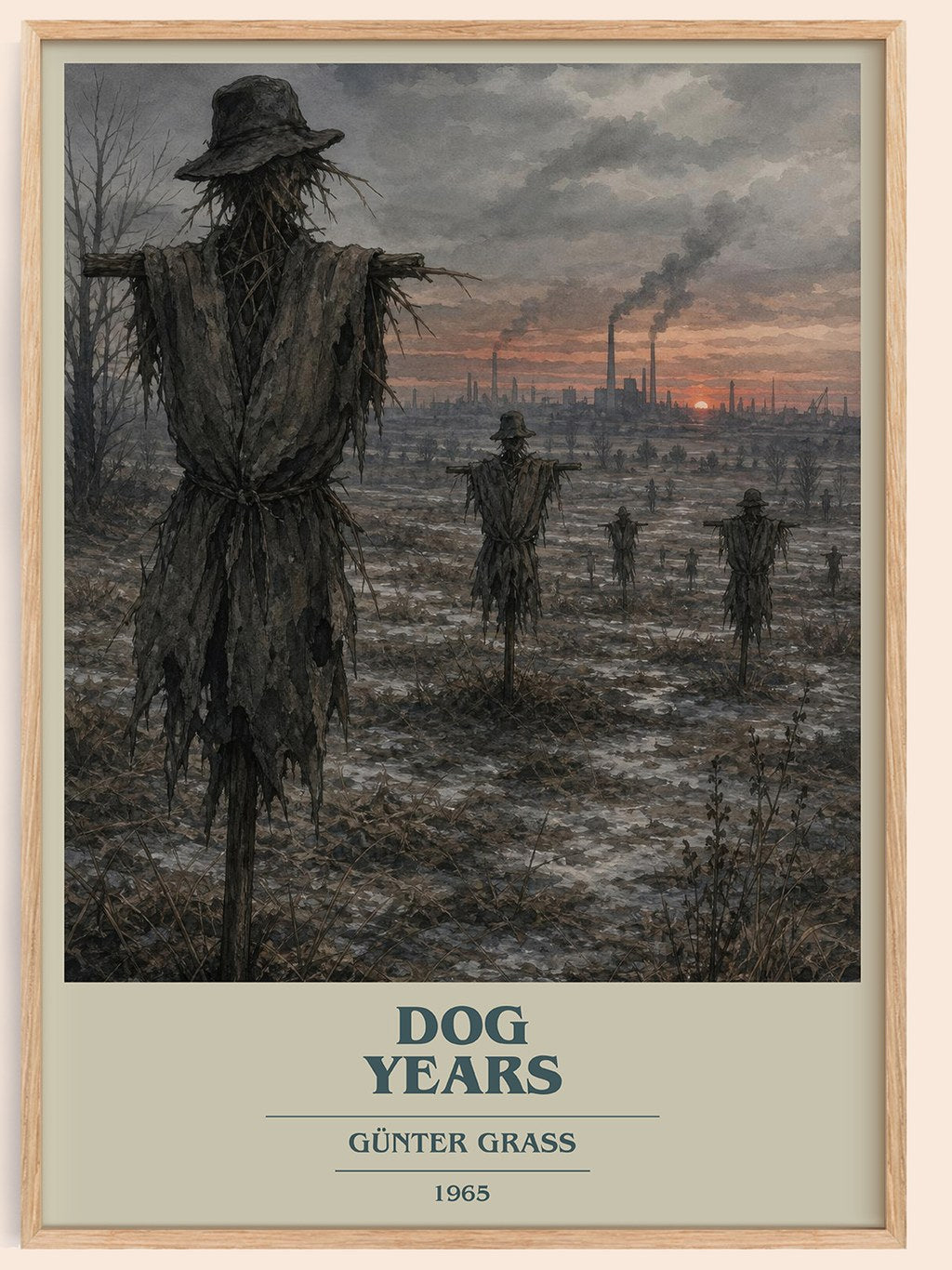 Dog Years book cover book poster by Günter Grass – framed literary art print