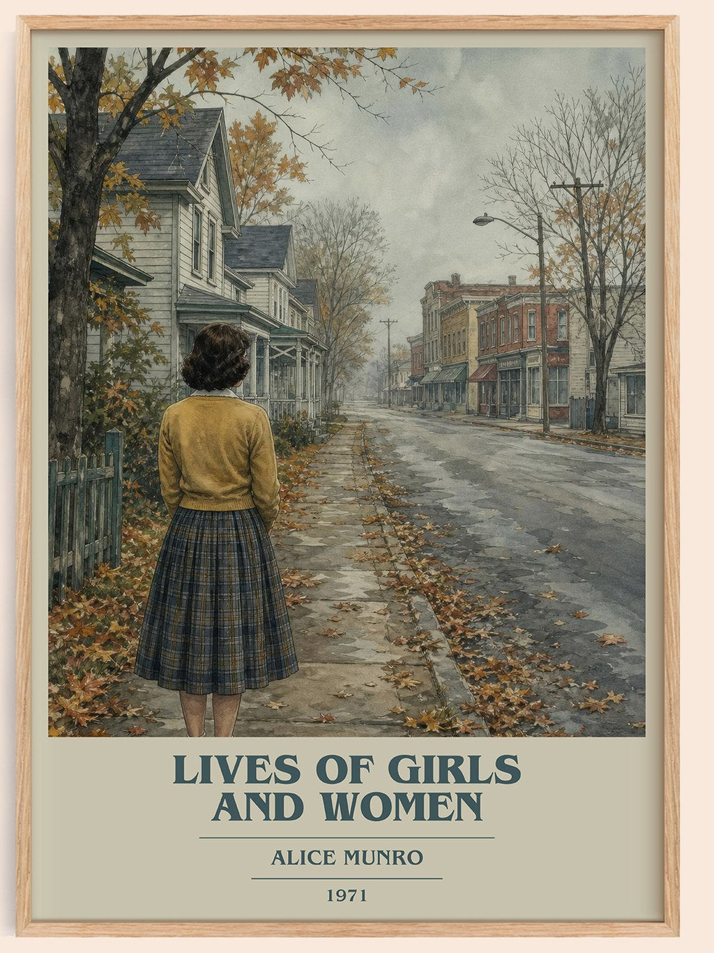 Lives of Girls and Women book cover book poster by Alice Munro – framed literary art print