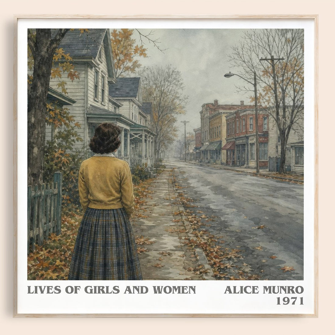 Lives of Girls and Women literary book poster by Alice Munro – framed literary art print