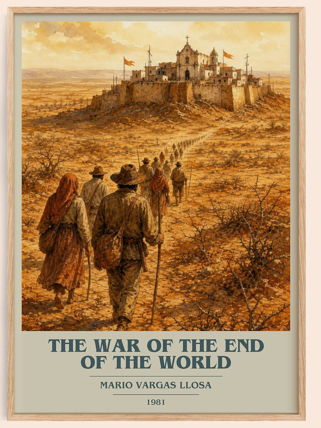 The War of the End of the World book cover book poster by Mario Vargas Llosa – framed literary art print