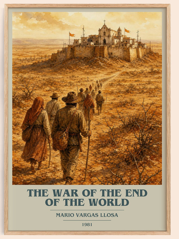 The War of the End of the World book cover book poster by Mario Vargas Llosa – framed literary art print