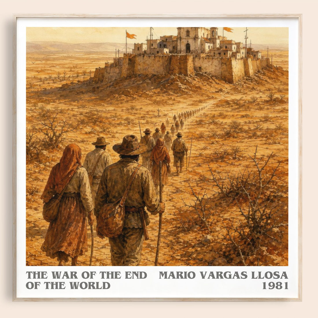 The War of the End of the World literary book poster by Mario Vargas Llosa – framed literary art print