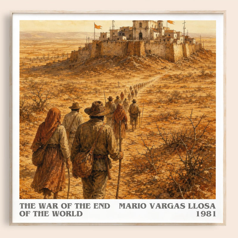 The War of the End of the World literary book poster by Mario Vargas Llosa – framed literary art print