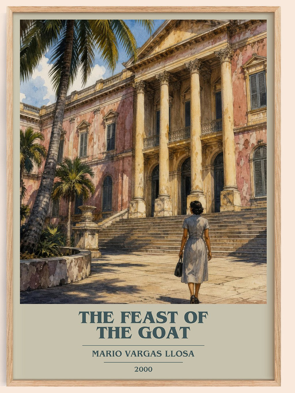 The Feast of the Goat book cover book poster by Mario Vargas Llosa – framed literary art print