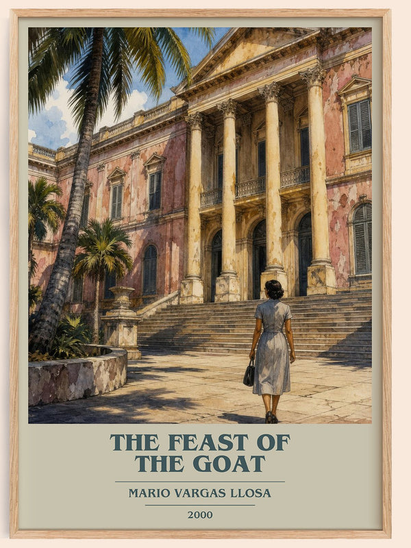 The Feast of the Goat book cover book poster by Mario Vargas Llosa – framed literary art print