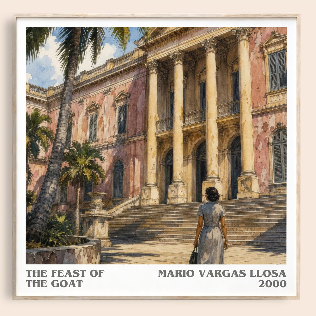 The Feast of the Goat literary book poster by Mario Vargas Llosa – framed literary art print