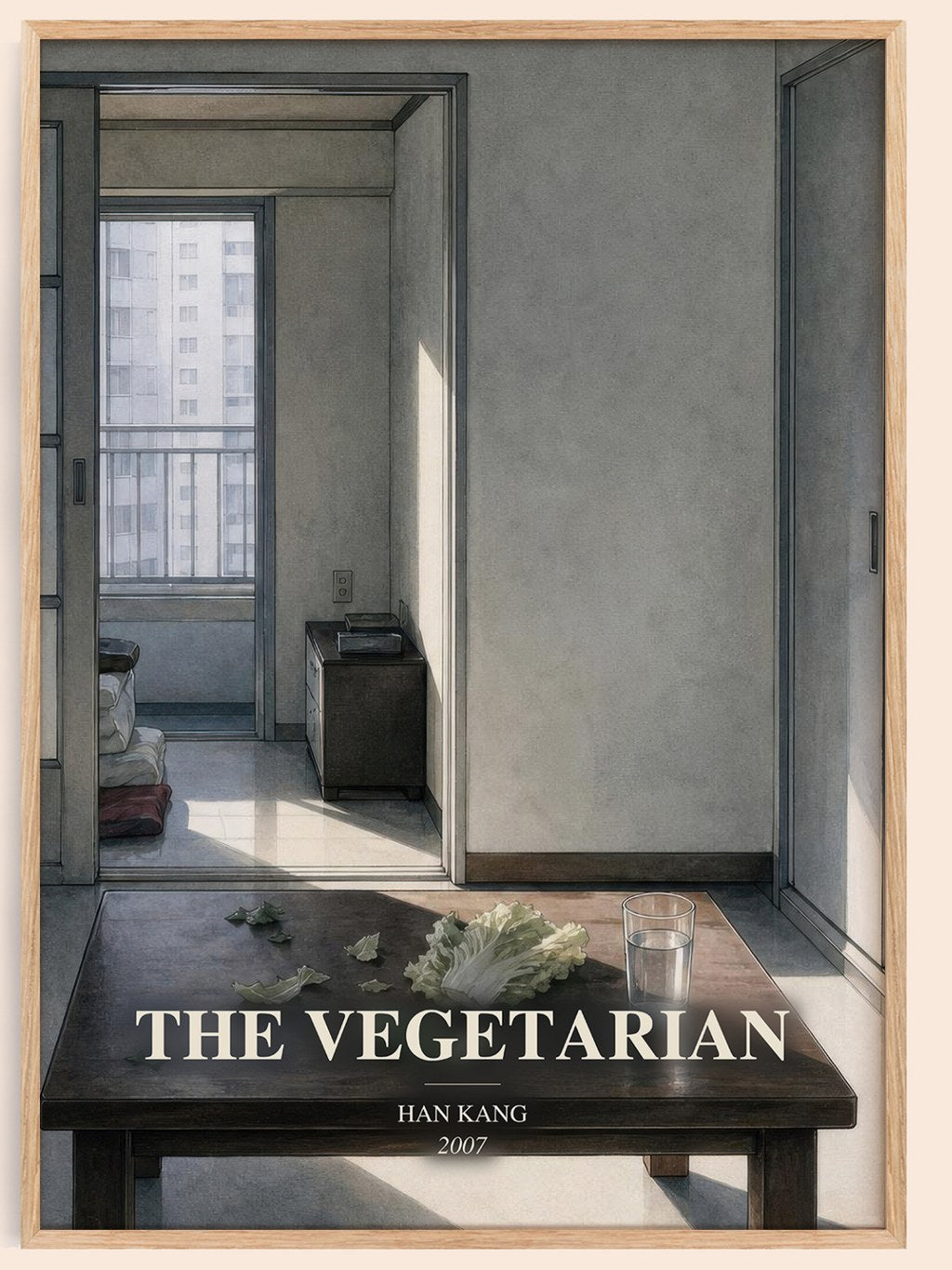 The Vegetarian watercolour book poster by Han Kang – framed literary art print