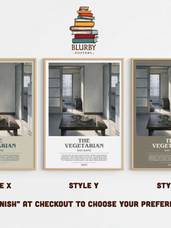 The Vegetarian bookish print in frame leaning in hallway – literary fiction wall art