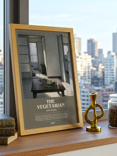 The Vegetarian bookish print framed by window – literary home decor