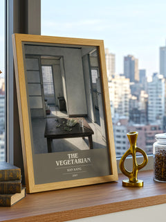 The Vegetarian book cover print framed by window – literary home decor