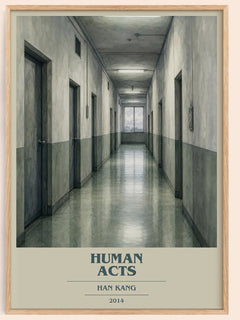 Human Acts book cover book poster by Han Kang – framed literary art print