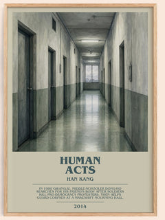 Human Acts bookish book poster by Han Kang – framed literary art print
