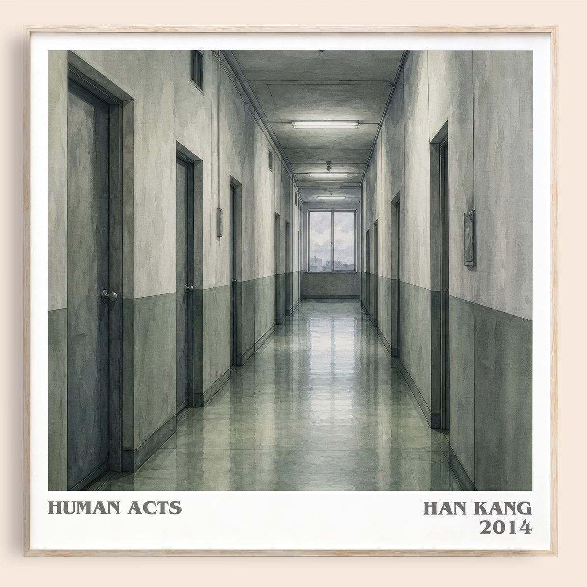 Human Acts literary book poster by Han Kang – framed literary art print