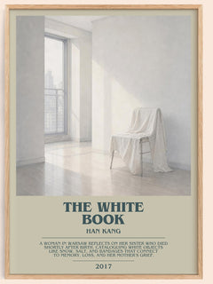 The White Book bookish book poster by Han Kang – framed literary art print