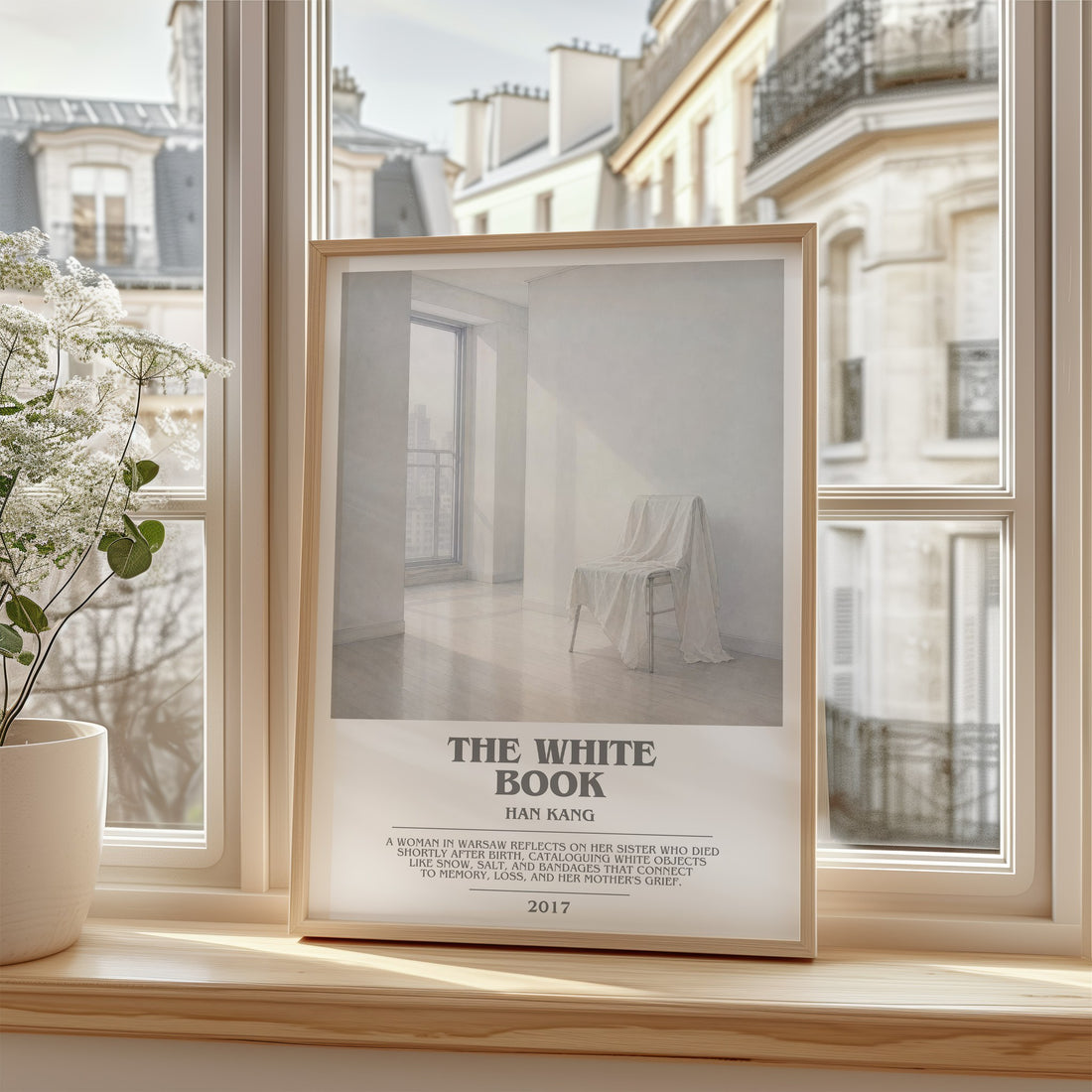 The White Book bookish poster colour and style options – Han Kang book art