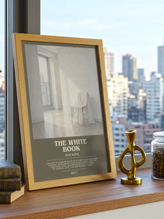 The White Book bookish print framed by window – literary home decor