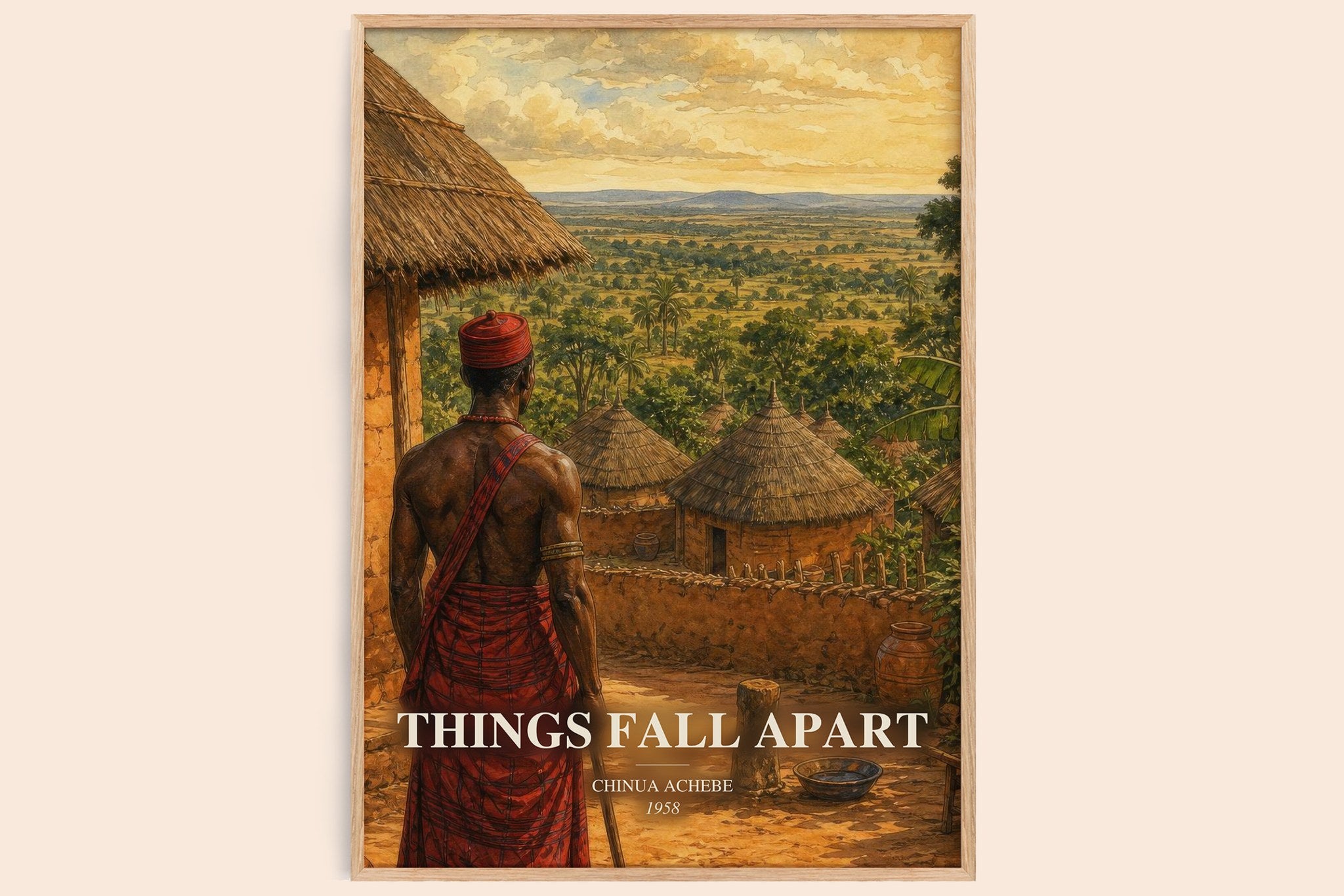 Things Fall Apart Book Watercolour Illustration by Chinua Achebe