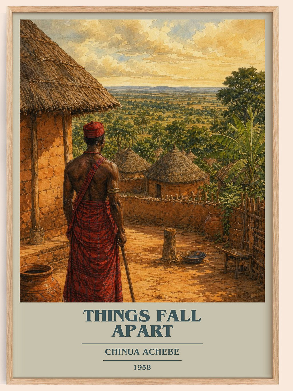 Things Fall Apart book cover book poster by Chinua Achebe – framed literary art print
