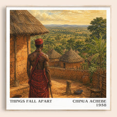 Things Fall Apart literary book poster by Chinua Achebe – framed literary art print